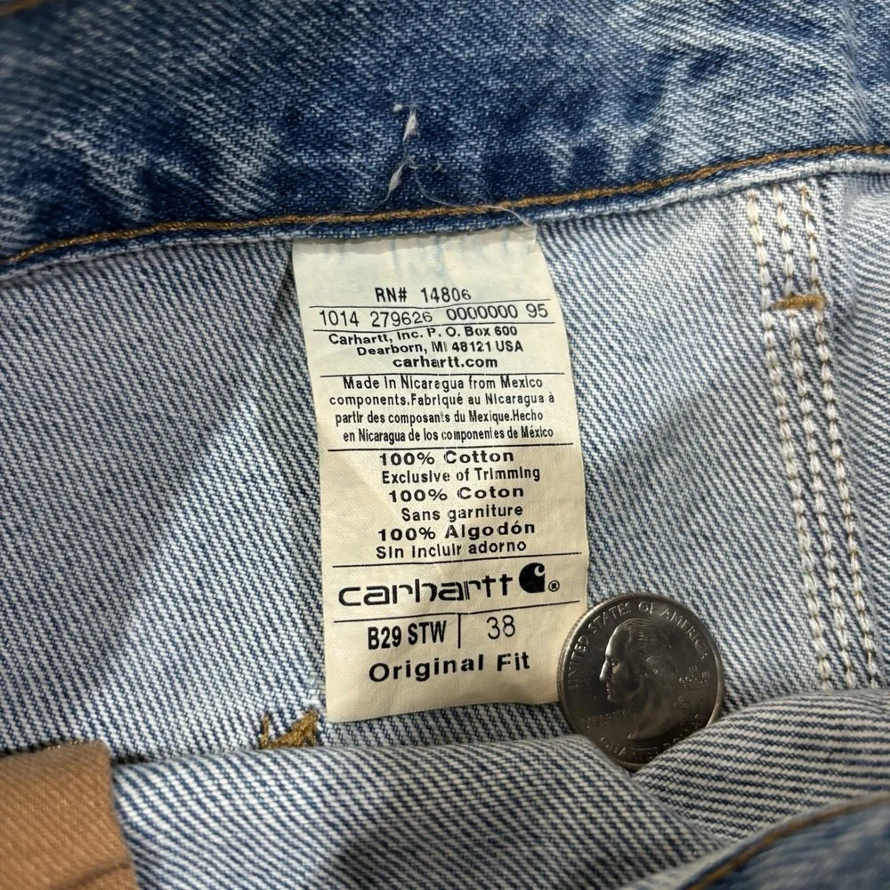 Vintage Carhartt B29 Jean Shorts Men's 38 NEW Baggy Denim Carpenter Jorts Y2K